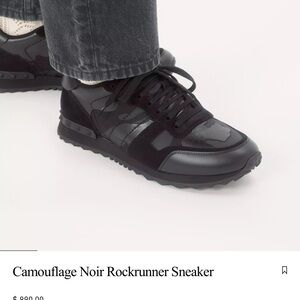 Valentino Garavani Camouflage Noir Rockrunner Sneakers - Black